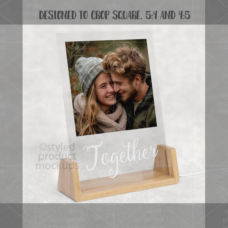LED Acryl Fotorahmen Mockup | Smart PSD | LED Foto Display Mockup Bild 8