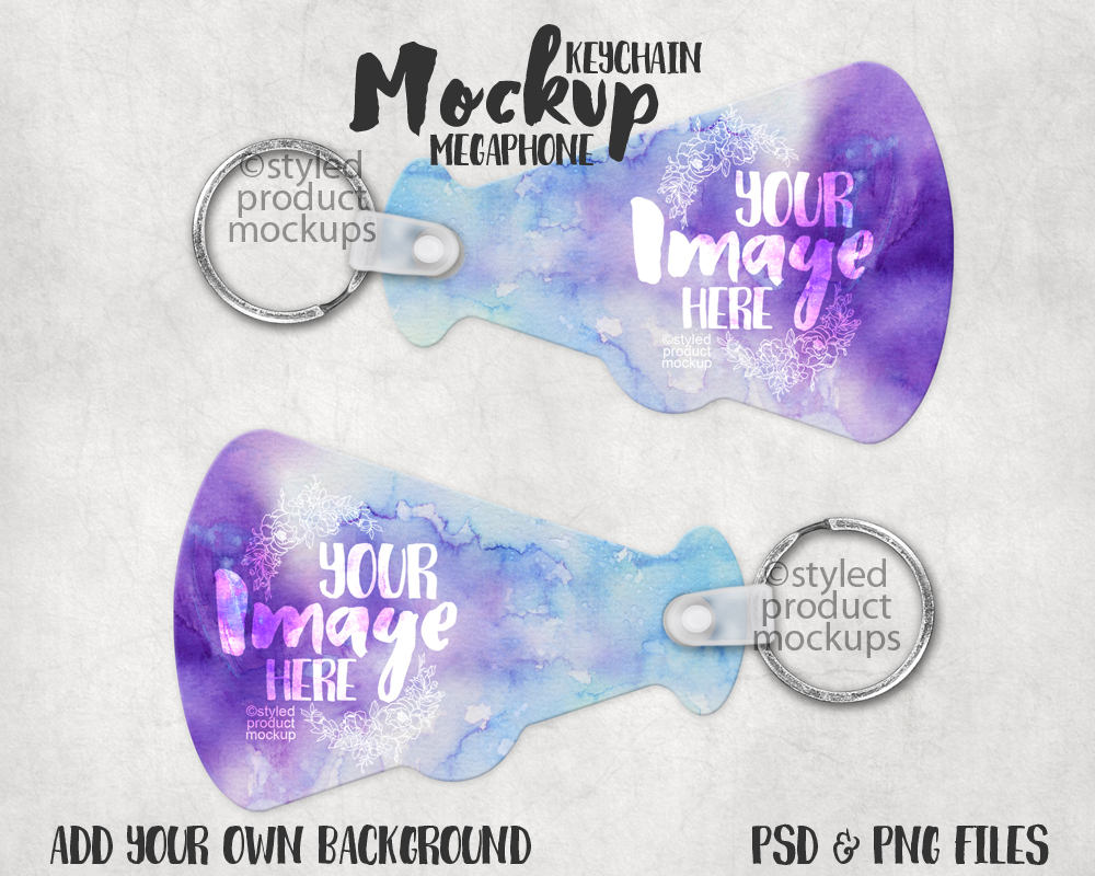 Download Two Sided Megaphone Shaped Keychain Mockup Template Add Your Etsy