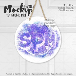 Dye sublimation round hanging sign mockup | Add your own image and background
