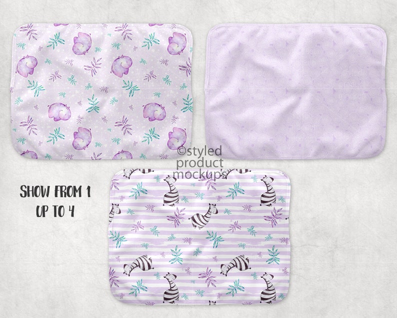 Dye Sublimation Burp Cloth Set Mockup Add Your Own Image and Etsy