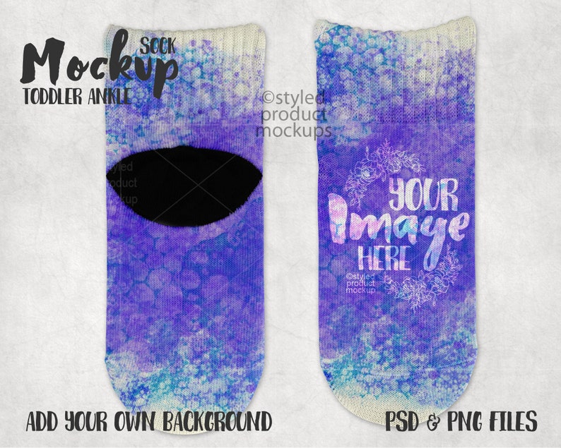 Download Dye sublimation toddler ankle socks mockup template Add ...