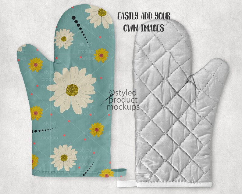 Dye sublimation oven mitt mockup Add your own image and | Etsy
