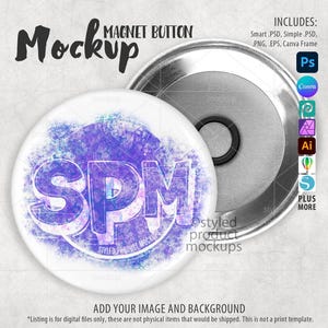Small magnet button mockup | Add your own image and background