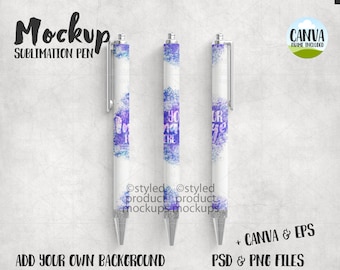 Dye sublimation pen Mockup | Add your own image and background | canva frame mockup