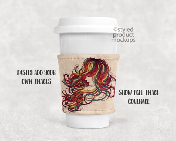 Download Dye Sublimation Travel Coffee Cup Sleeve Mockup Add Your Own Etsy