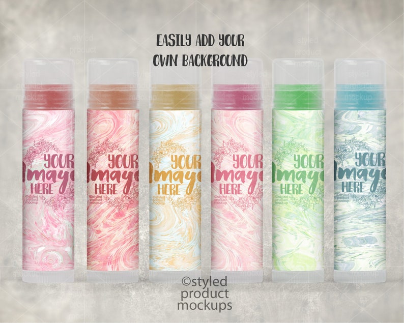 Download Lip balm tube label set mockup template Add your own image ...