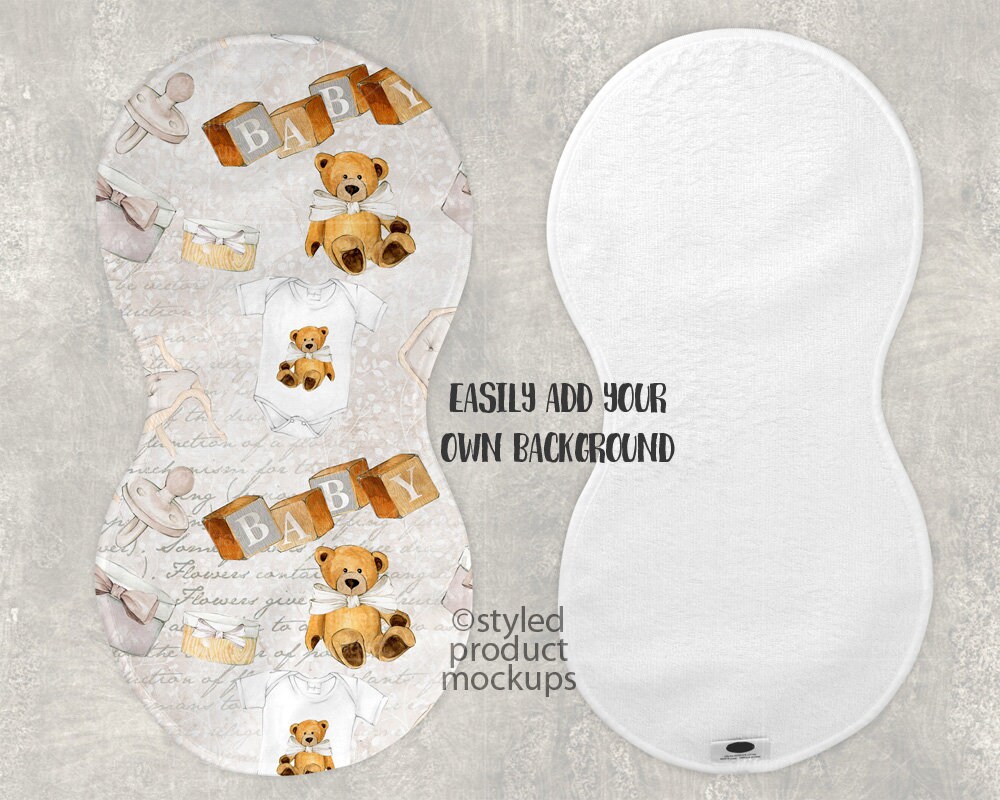 Dye sublimation peanut shaped burp cloth mockup template Add Etsy