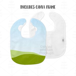 Mockup de Babador de Bebê em Microveludo | Objeto Inteligente PSD para Sublimação, Moldura Canva, Arquivos PNG e EPS imagem 4