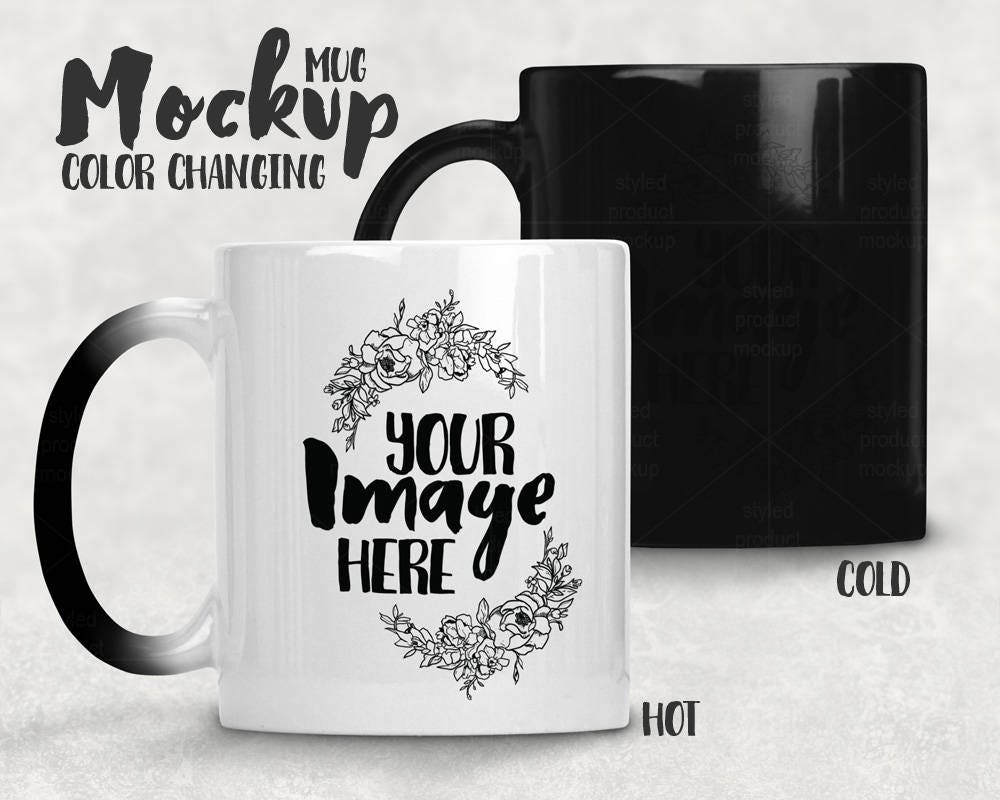 Download Color changing coffee mug template mockup Dye Sublimation ...