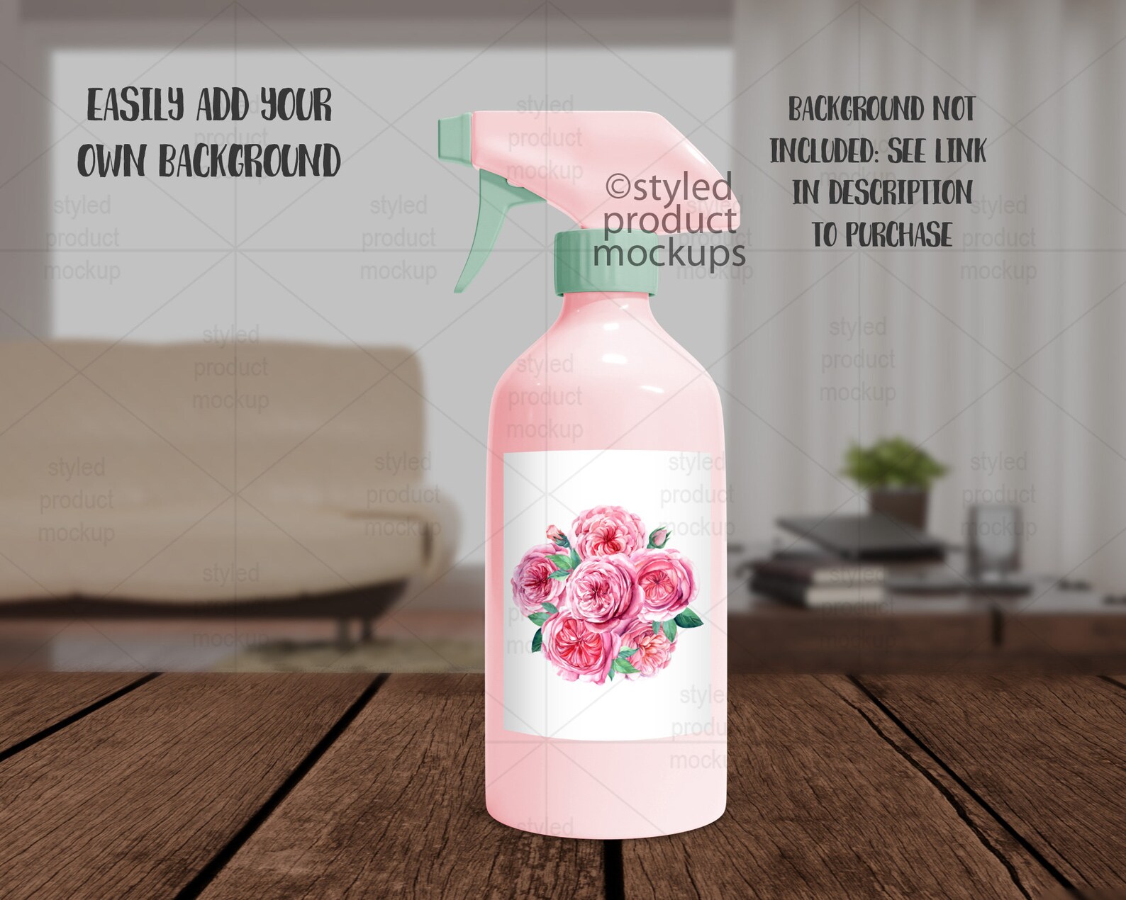 Spray Bottle Label 3x4 Inch Mockup Add Your Own Image and Etsy