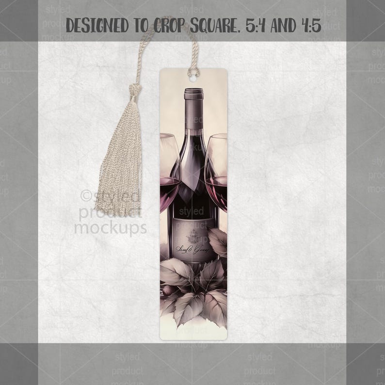 1x4 Bookmark Mockup with tassel | PSD Smart Object, PNG, EPS & Canva Frame image 6