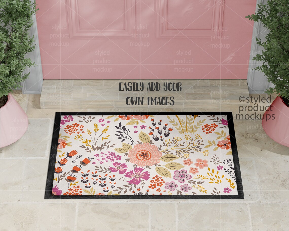 Dye Sublimation 24x16 Inch Floor Mat Mockup Add Your Own Etsy