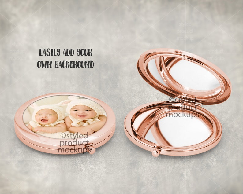 Download Dye sublimation round metal compact mirror mockup Add your ...