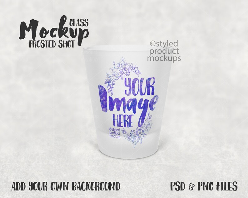 Download Dye sublimation frosted shot glass Mockup Add your own image | Etsy