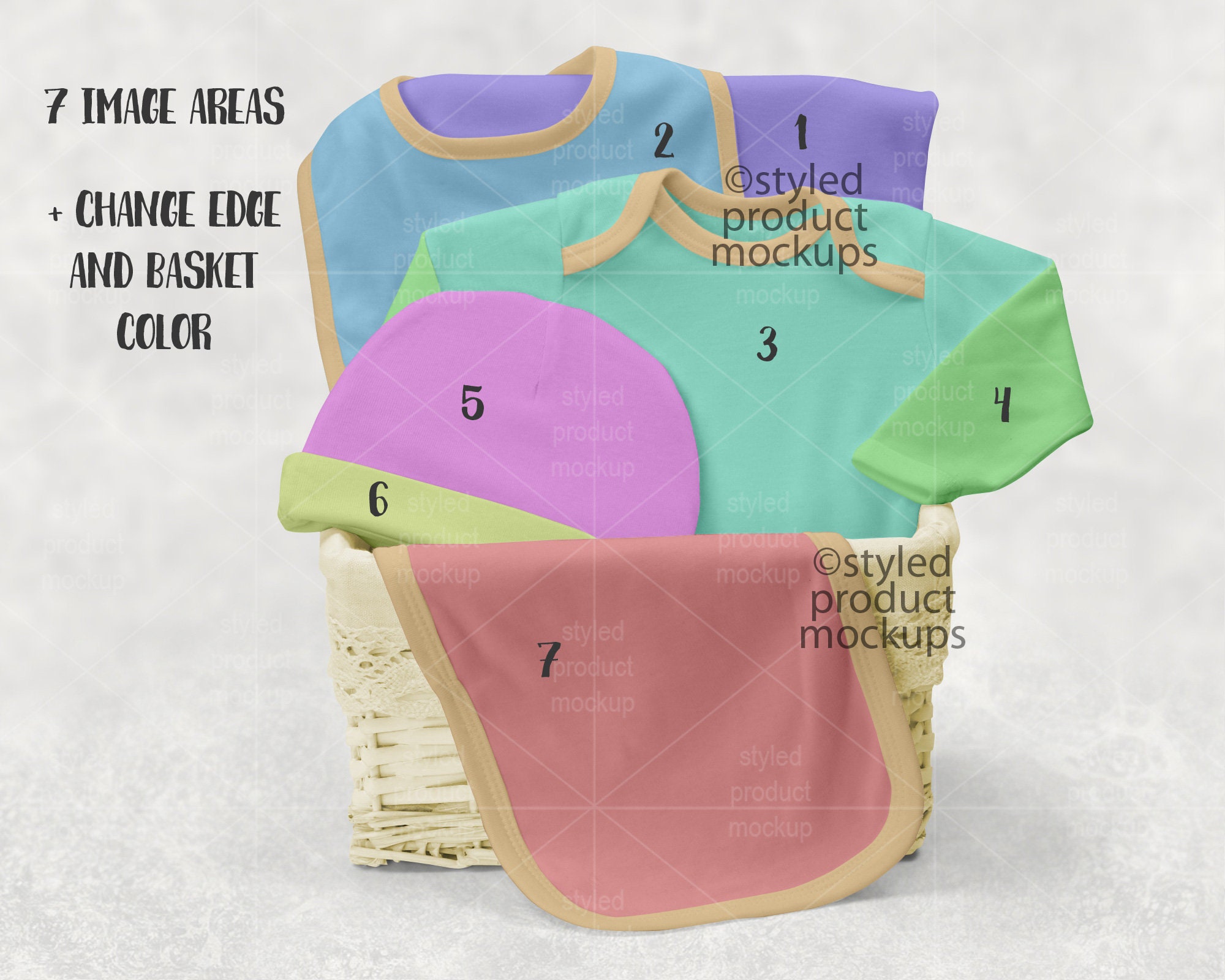 Dye Sublimation Baby Product Gift Basket Mockup Add Your Own Etsy