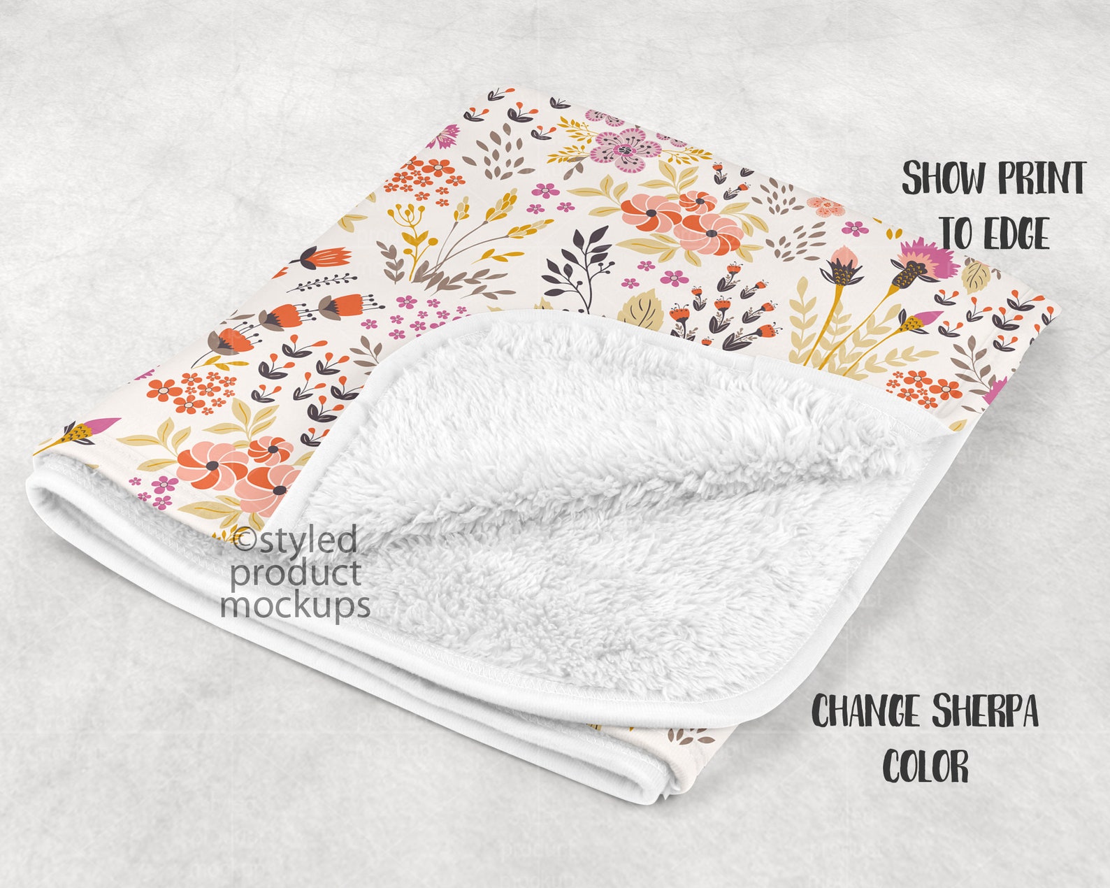 Dye Sublimation Sherpa Back Blanket With Border Edge Mockup Etsy