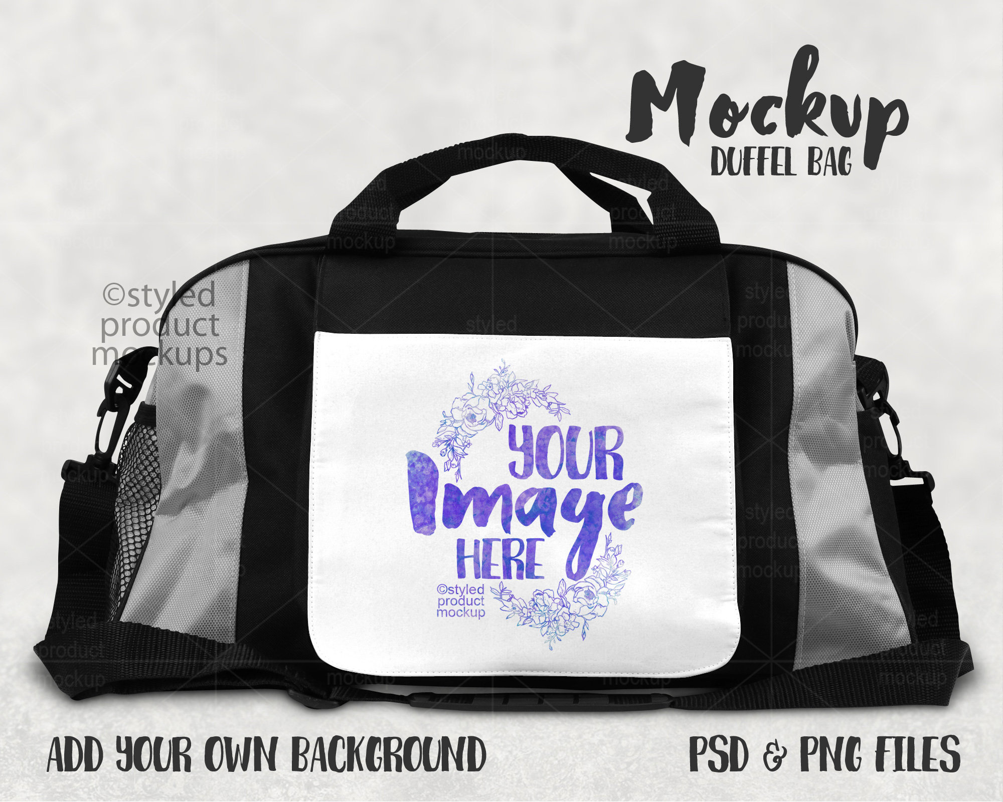 Download Dye Sublimation Duffel Bag Mockup Add Your Own Image And Etsy