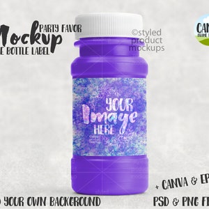 Party favor bubble label mockup | Add your own image and background | Canva frame mockup