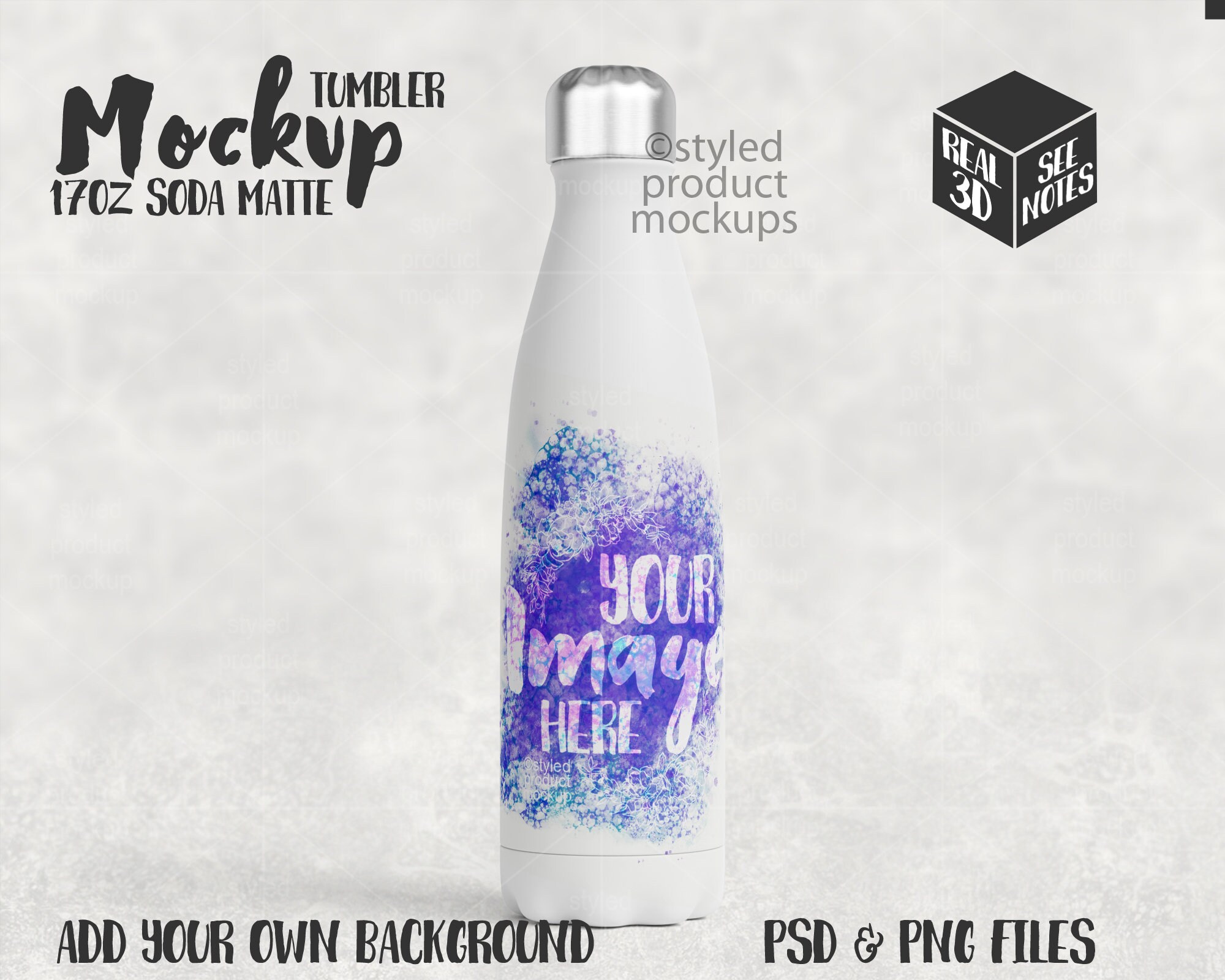 Dye Sublimation 17oz Soda Bottle Shaped Tumbler Mockup Add Etsy
