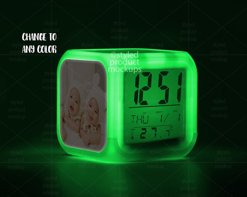 Dye Sublimation LED Light up Digital Alarm Clock Glowing View Etsy