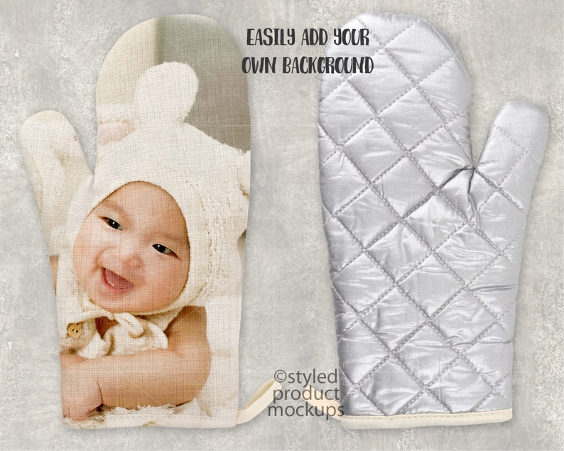 Download Dye sublimation linen oven mitt mockup Add your own image ...