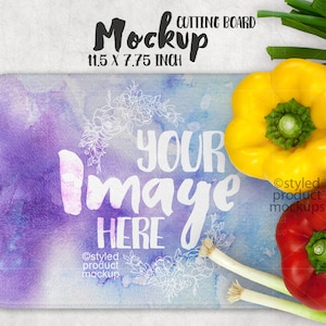 Rectangle cutting board mockup template