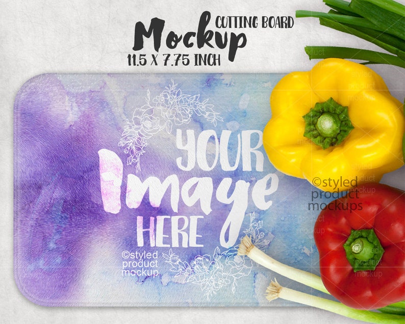 Download Rectangle cutting board mockup template | Etsy