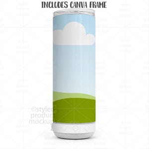 Maqueta de vaso térmico delgado de 20 oz para sublimación (PSD, Canva, PNG) imagen 2