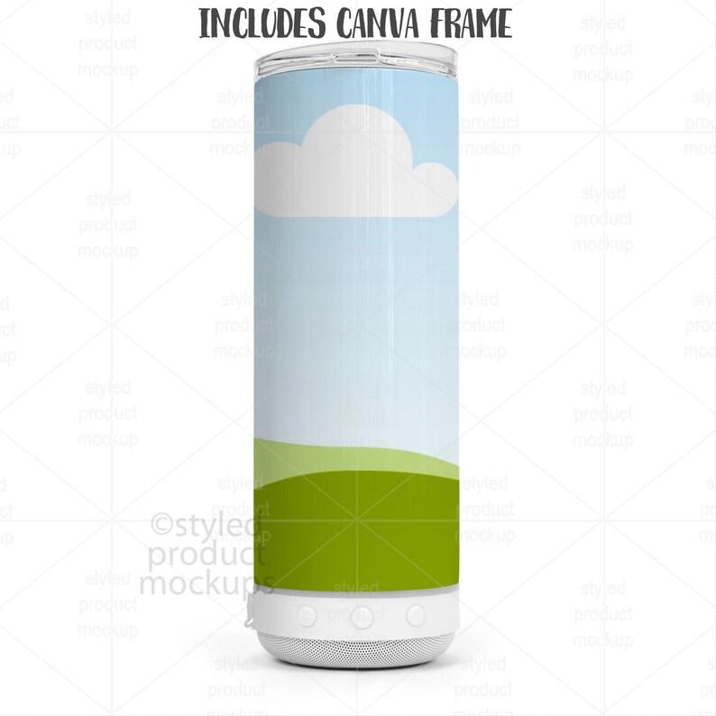 Maqueta de vaso térmico delgado de 20 oz para sublimación (PSD, Canva, PNG) imagen 2