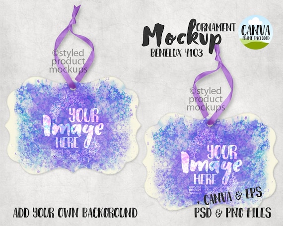Benelux Ornament Mockup: Double Sided Dye Sublimation (PSD, Canva, PNG)