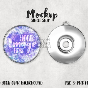 Dye sublimation single jewelry snap Mockup | Add your own image and background