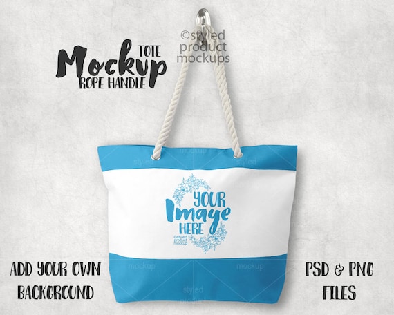 Download Tote Bag With Rope Handles Mockup Template Add Your Own Image Etsy