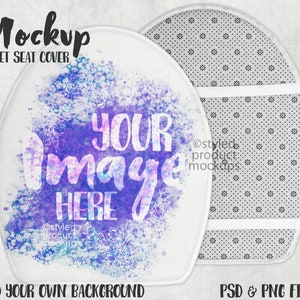 Dye sublimation toilet seat lid cover Mockup | Add your own image and background
