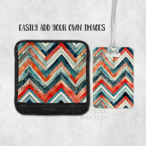 Sublimation rectangle luggage tag and wrap mockup | Add your own image and background image 2