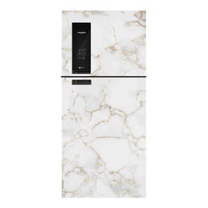 Fridge Wrap Vinyl Decal Refrigerator Skin Wrap Side by Side Top Bottom Door Vinyl Decorative Self Adhesive Fridge Wallpaper Marble 886