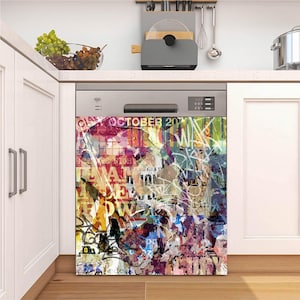 Luxury Kitchen Marble Dishwasher Cover Easy Install Magnetic Panel