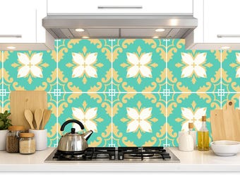Tile Stickers Self Adhesive Vinyl for Kitchen/Bathroom Backsplash Peel & Stick Home Decor | pack x 24 | V27