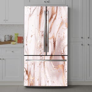Marble Fridge Wrap: Self-Adhesive Vinyl Refrigerator Decal
