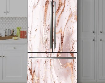 Marble Fridge Wrap: Self-Adhesive Vinyl Refrigerator Decal