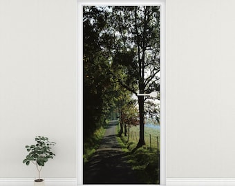 Forest Door Mural, Woodland Path Wallpaper, Nature Cover, Wall Decor, Scenic Wallpaper, Tree Landscape