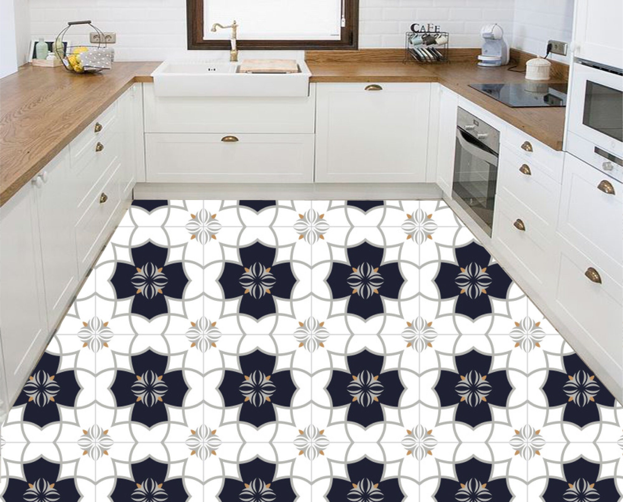 Vinyl floor tile sticker floor tile stickers tile decal Etsy