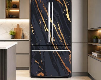 Fridge Wrap Vinyl Decorative, Side by Side, French Door, Top Bottom, Peel & Stick Mural, Refrigerator Decal Sticker #M12