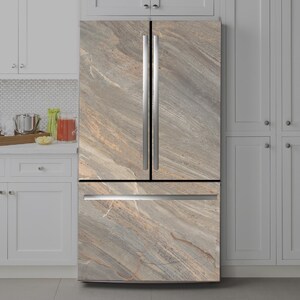 Marble Fridge Wrap Vinyl Decal: Self-Adhesive Refrigerator Skin