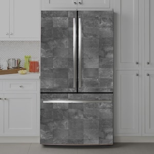 Stone Fridge Wrap Vinyl Decal: Self-Adhesive Refrigerator Wallpaper