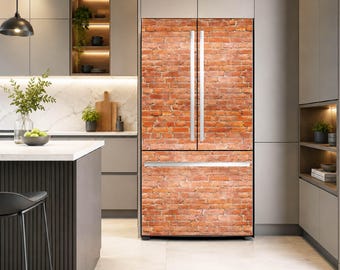 Stone Fridge Wrap Vinyl | Modern Rock Refrigerator Cover | Peel & Stick