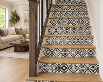 Garden Gate Stair Riser Stickers | Peel and Stick | Waterproof Vinyl | Removable Staircase Decor | Set of 5