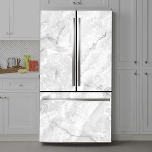 Marble Fridge Wrap Vinyl Decal: Self-Adhesive Refrigerator Skin