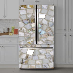Stone Fridge Wrap Vinyl Decal: Self-Adhesive Refrigerator Decor