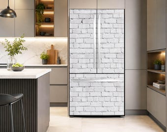Stone Effect Fridge Wrap | Removable Refrigerator Skin | Modern Kitchen
