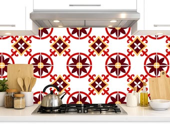 Tile Stickers Self Adhesive Vinyl for Kitchen/Bathroom Backsplash Peel & Stick Home Decor | pack x 24 | V34